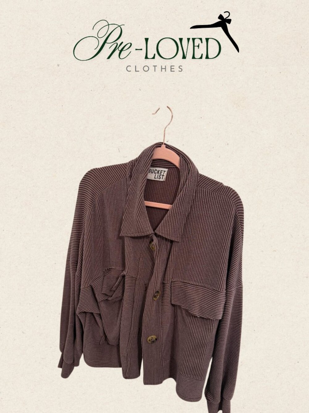 Bucket List Ribbed Overshirt Jacket - Picture 1 of 1